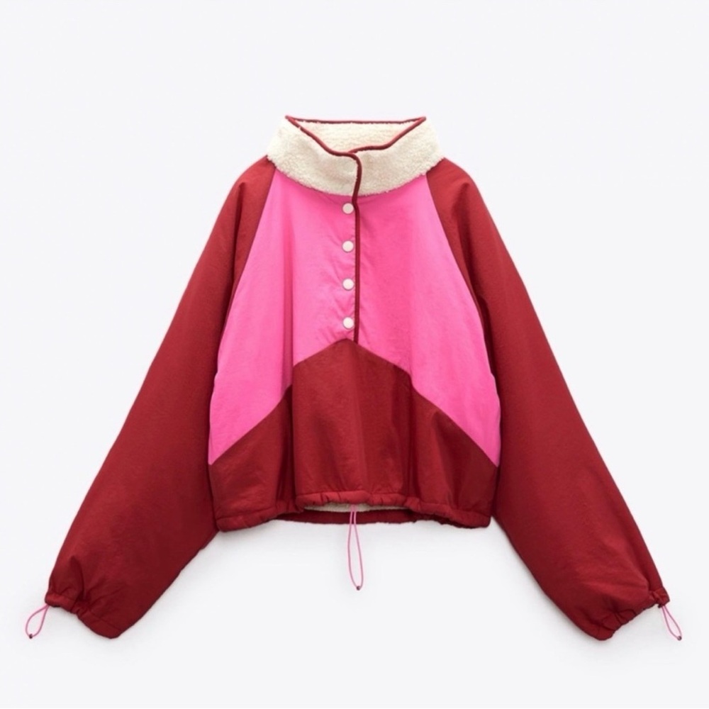 Zara Shearling Colorblock Jacket - image 3